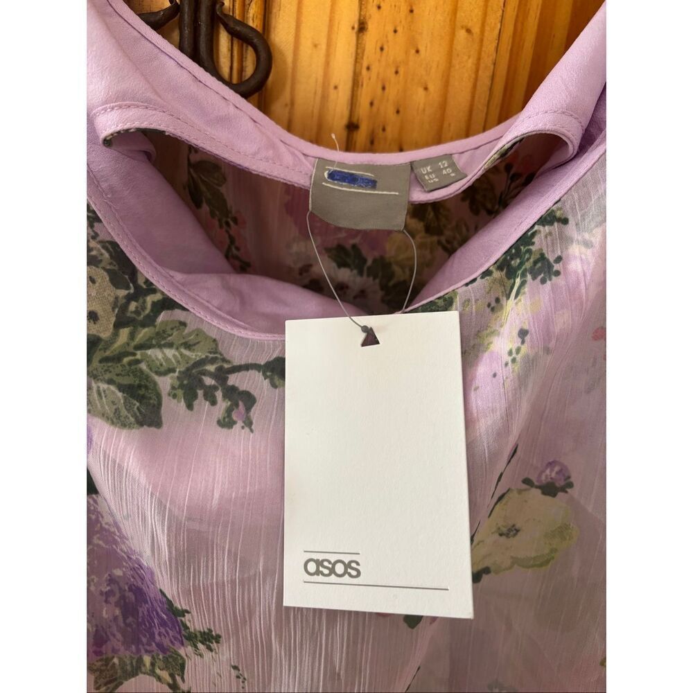 NWT ASOS Strapless Chiffon Layered Jumpsuit - Picture 6 of 6